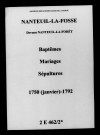 Nanteuil-la-Fosse. Baptêmes, mariages, sépultures 1750-1792