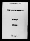 Cernay-en-Dormois. Mariages 1871-1891
