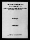 Dizy-sur-Marne. Mariages 1813-1822