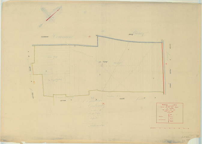 Vadenay (51587). Section D1 échelle 1/2000, plan mis à jour pour 1934, plan non régulier (papier)