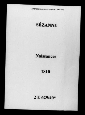 Sézanne. Naissances 1810