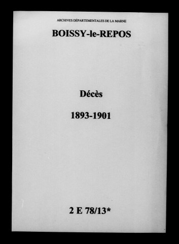 Boissy-le-Repos. Décès 1893-1901