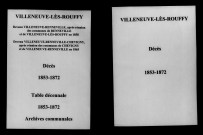 Villeneuve-lès-Rouffy. Renneville. Chevigny. Villeneuve-Renneville-Chevigny. Décès, tables des décès 1853-1872