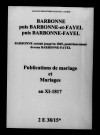 Barbonne. Publications de mariage, mariages an XI-1817