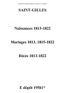 Saint-Gilles. Naissances, mariages, décès 1813-1822