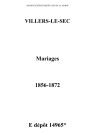 Villers-le-Sec. Mariages 1856-1872