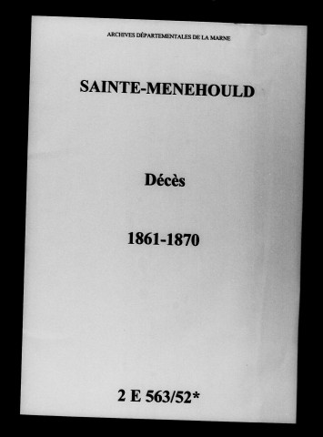 Sainte-Menehould. Décès 1861-1870