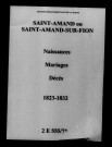 Saint-Amand. Naissances, mariages, décès 1823-1832