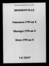 Hermonville. Naissances, mariages, décès 1793-an X