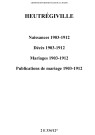 Heutrégiville. Naissances, décès, mariages, publications de mariage 1903-1912