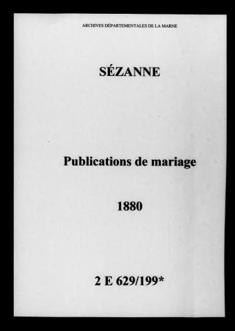 Sézanne. Publications de mariage 1880